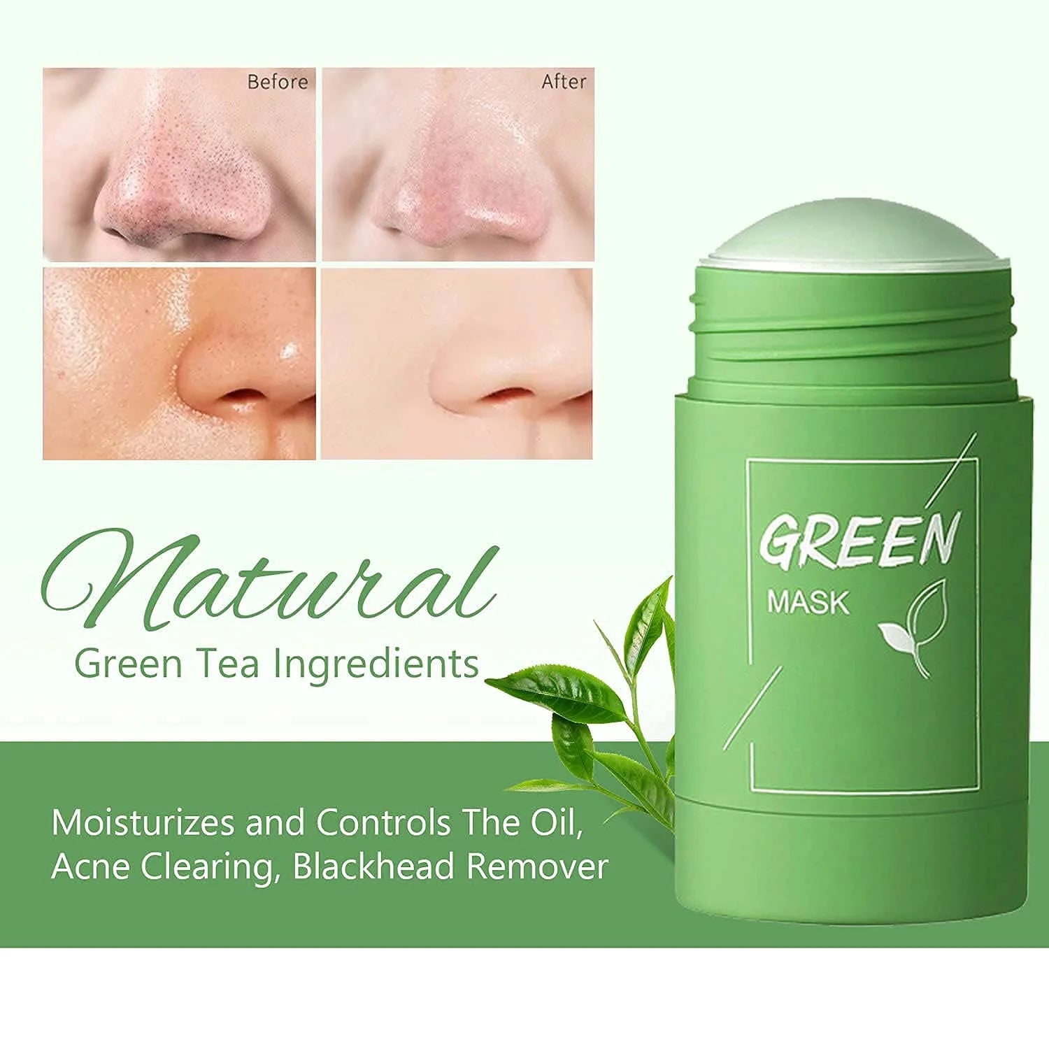 DqsWko Mascarilla de limpieza de té verde barra removedor de puntos negros  verdes barra de máscara verde para hidratar purificar removedor de puntos –  Yaxa Costa Rica